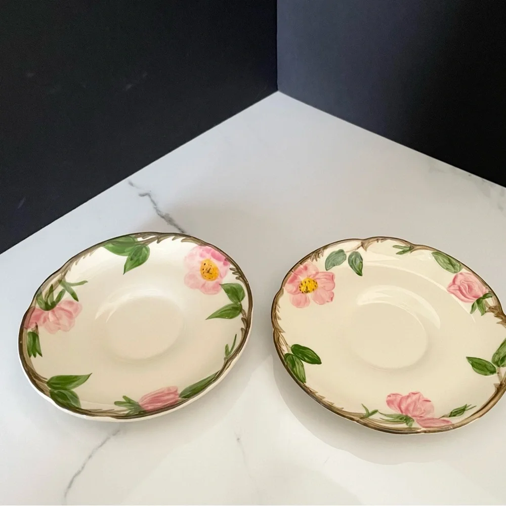 SET of 2 Tea Cups & Saucers - USA Desert Rose by Franciscan